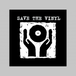 Save The Vinyl čierne tepláky s tlačeným logom